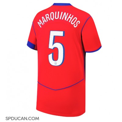 Muški Nogometni Dres Paris Saint-Germain Marquinhos #5 Rezervni 2025-26 Kratak Rukav Muški Nogometni Dres Paris Saint-Germain Marquinhos #5 Rezervni 2025-26 Kratak Rukav